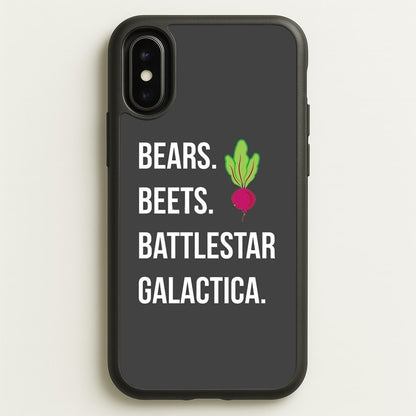 Bears. Beets. Battlestar Galactica Illustration  - The Office Phone Case for iPhone X / XS