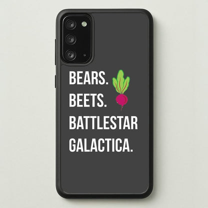Bears. Beets. Battlestar Galactica Illustration  - The Office Phone Case for Galaxy Note 20