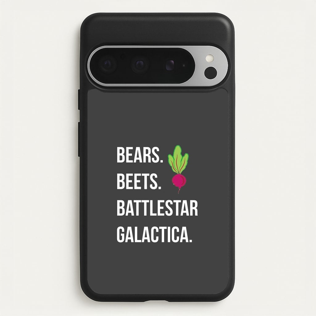 Bears. Beets. Battlestar Galactica Illustration  - The Office Phone Case for Google Pixel 9 Pro XL