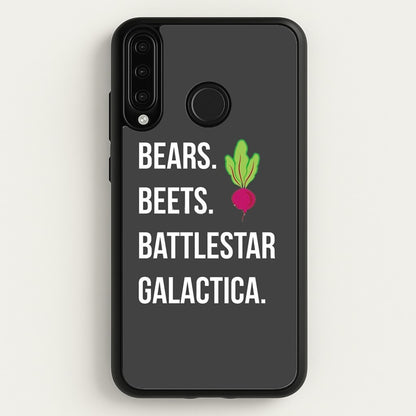 Bears. Beets. Battlestar Galactica Illustration  - The Office Phone Case for Huawei P30 Lite