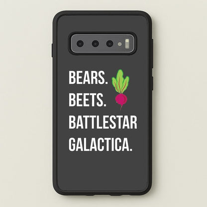 Bears. Beets. Battlestar Galactica Illustration  - The Office Phone Case for Galaxy S10 Plus