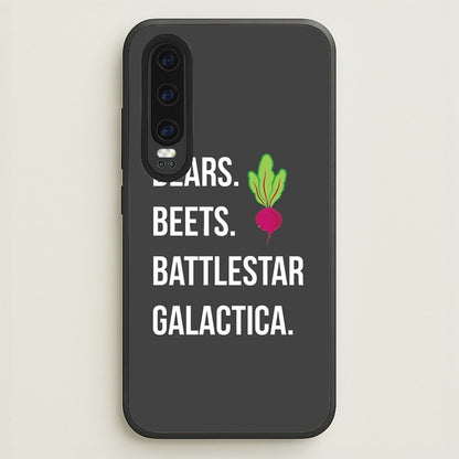 Bears. Beets. Battlestar Galactica Illustration  - The Office Phone Case for Huawei P30