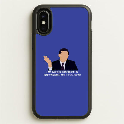I Am Running Away From My Responsibilities  - The Office Phone Case for iPhone X / XS