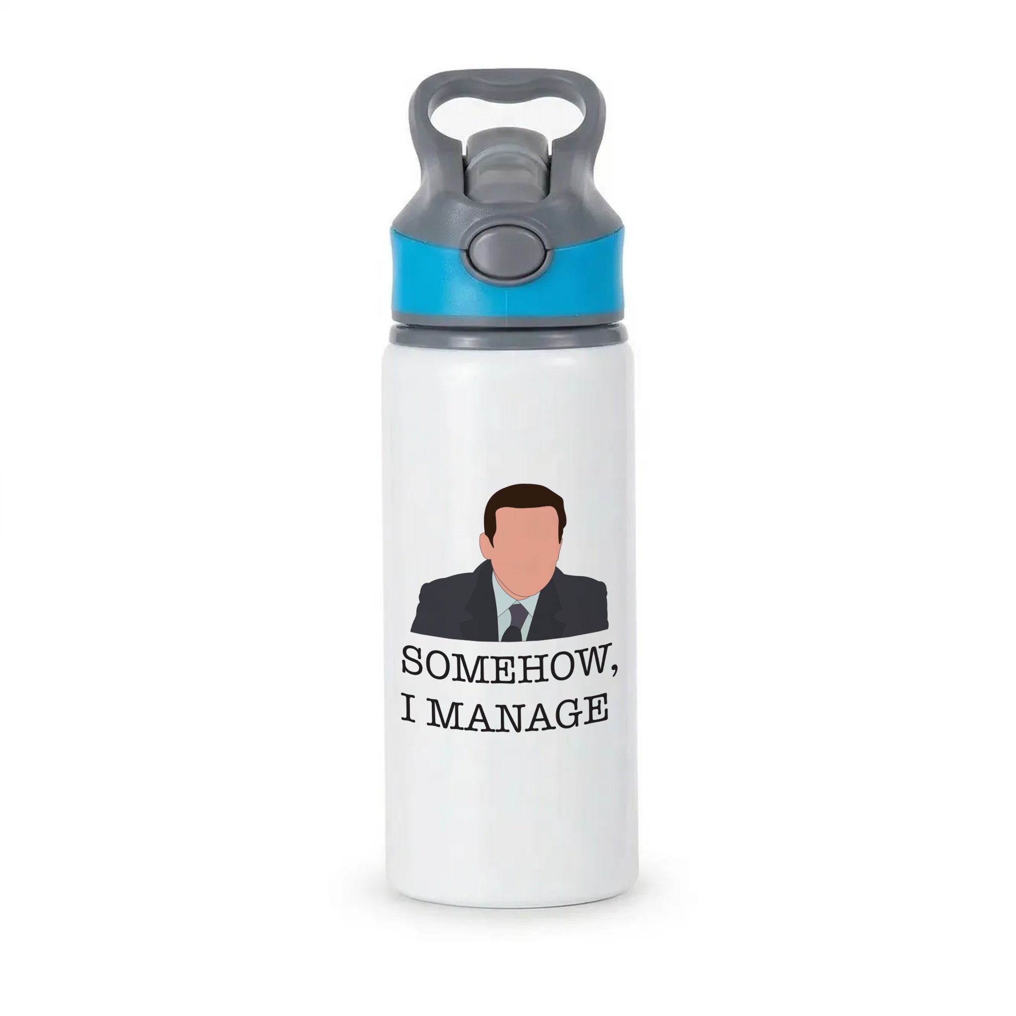 Somehow, I Manage Active Water Bottle - Blue