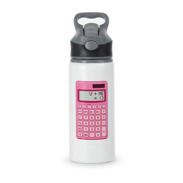 Pink Love Calculator Active Water Bottle - Black