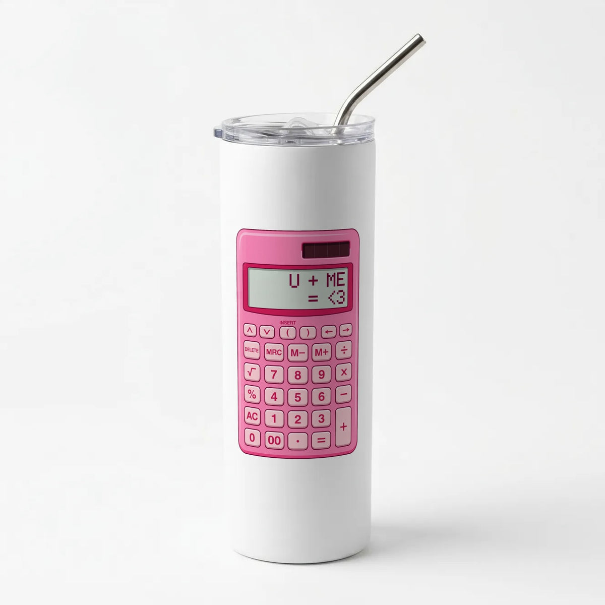 Pink Love Calculator Skinny Tumbler