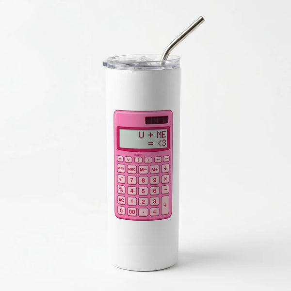 Pink Love Calculator Skinny Tumbler