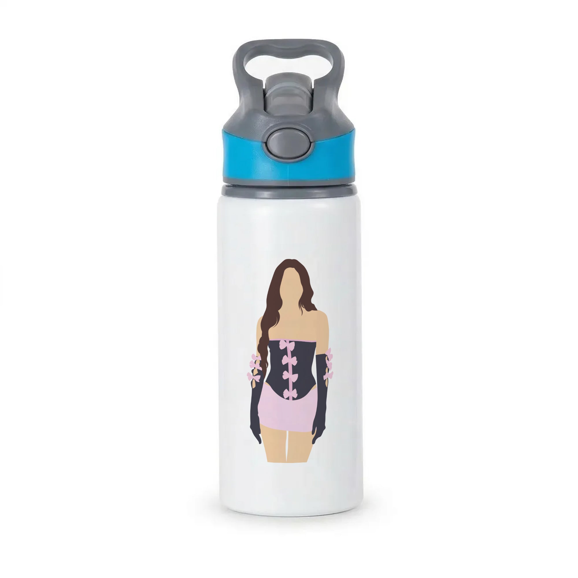 Pink Hearts - Olivia Active Water Bottle - Blue