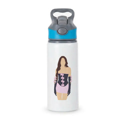 Pink Hearts - Olivia Active Water Bottle - Blue