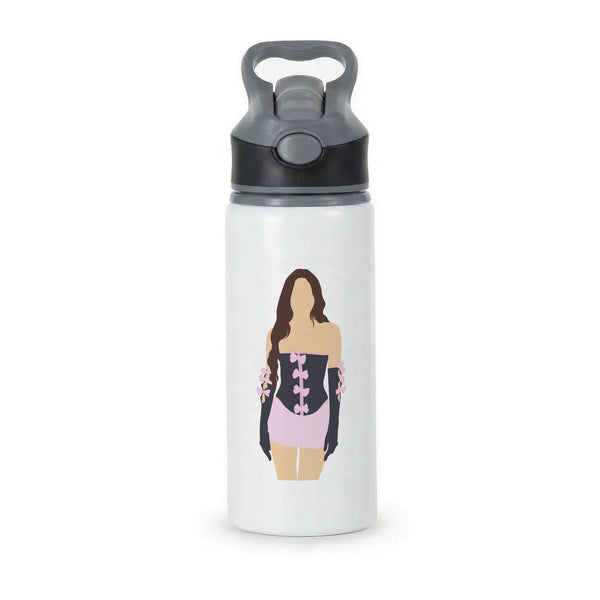 Pink Hearts - Olivia Active Water Bottle - Black