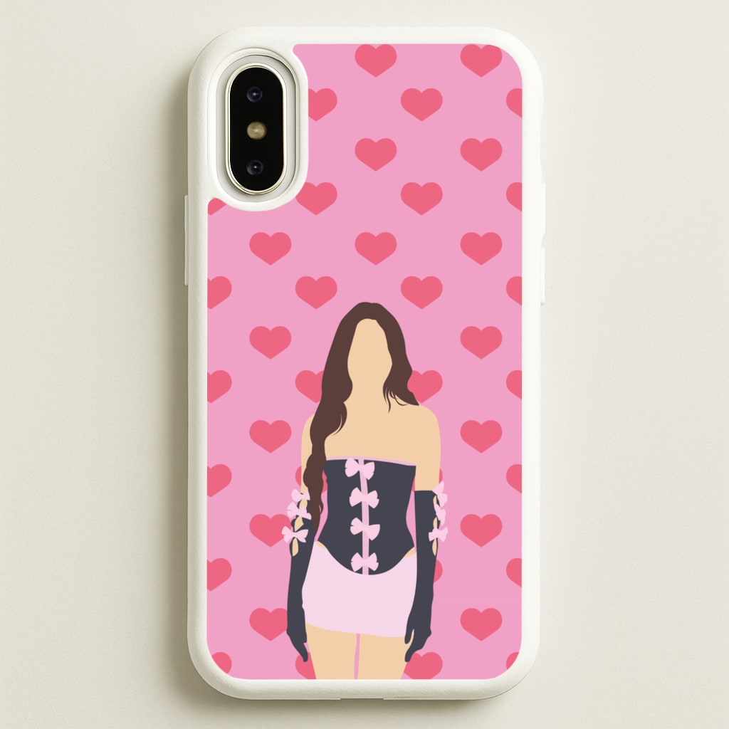 Pink Hearts - Olivia  - Olivia Rodrigo Phone Case for iPhone X / XS