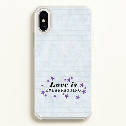 Love Is Embarrassing Note  - Olivia Phone Case for iPhone XS Max