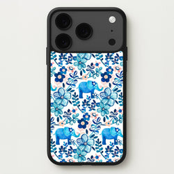 Elephant and Floral Pattern Phone Case for iPhone 17 Pro Max
