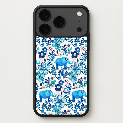 Elephant and Floral Pattern Phone Case for iPhone 17 Pro Max