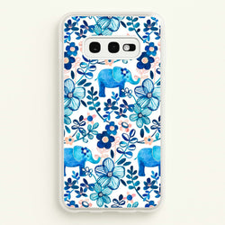 Elephant and Floral Pattern  - Flamingos Phone Case for Galaxy S10e