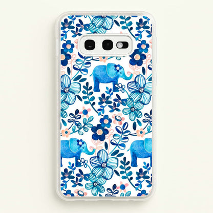 Elephant and Floral Pattern  - Flamingos Phone Case for Galaxy S10e