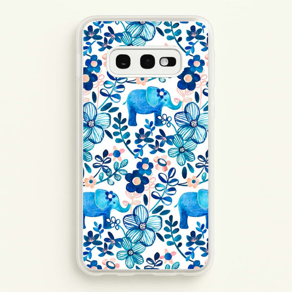 Elephant and Floral Pattern  - Flamingos Phone Case for Galaxy S10e