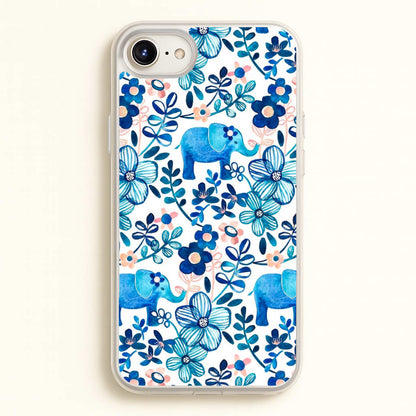 Elephant and Floral Pattern  - Flamingos Phone Case for iPhone 6 / 7 / 8 / SE