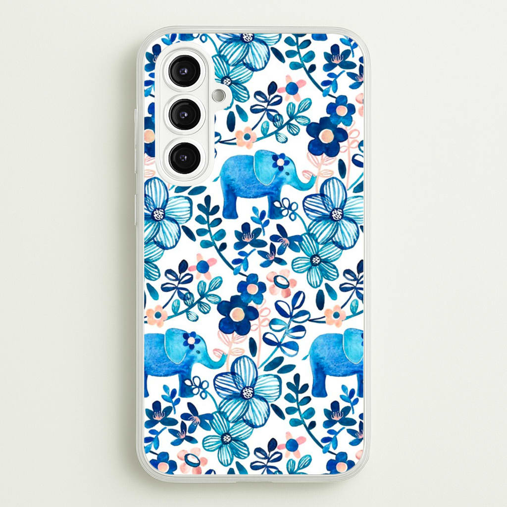 Elephant and Floral Pattern  - Flamingos Phone Case for Galaxy A16