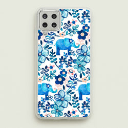 Elephant and Floral Pattern  - Flamingos Phone Case for Galaxy A12