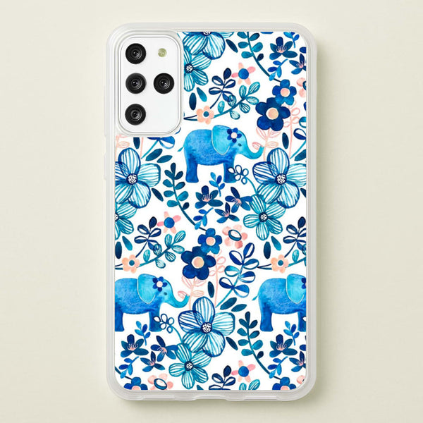 Elephant and Floral Pattern  - Flamingos Phone Case for Galaxy S20 Plus