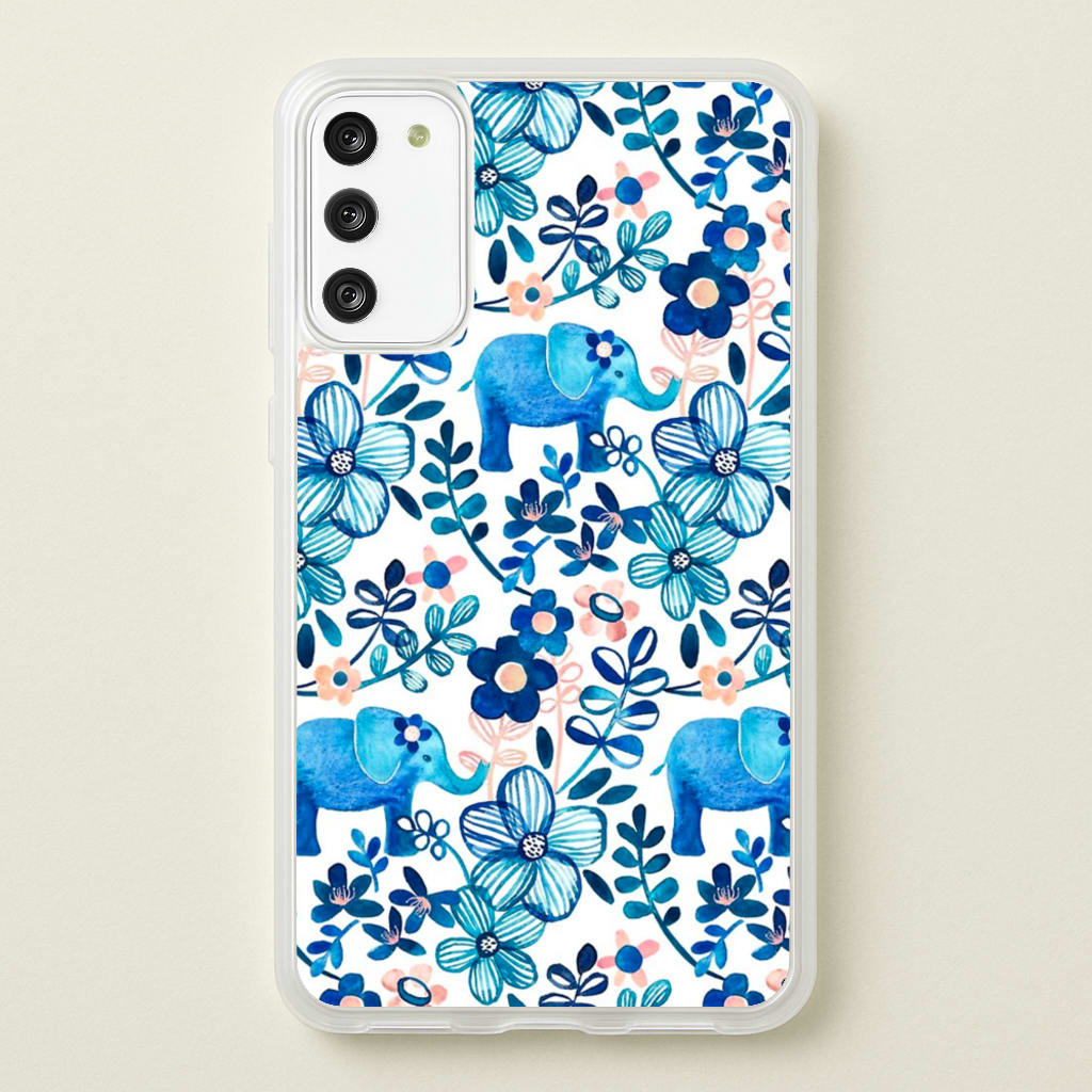 Elephant and Floral Pattern  - Flamingos Phone Case for Galaxy S20FE