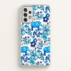 Elephant and Floral Pattern  - Flamingos Phone Case for Galaxy A52 / A52s