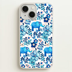 Elephant and Floral Pattern  - Flamingos Phone Case for iPhone 13
