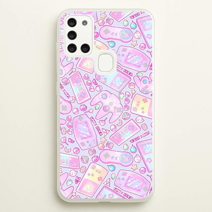 Power Up, Gaming Pattern  -  Phone Case for Galaxy A21s