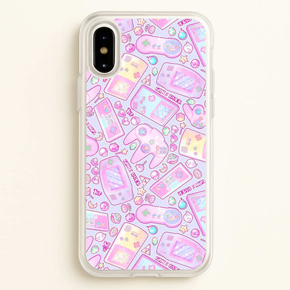 Power Up, Gaming Pattern  -  Phone Case for iPhone X / XS