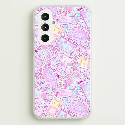 Power Up, Gaming Pattern  -  Phone Case for Galaxy S23FE