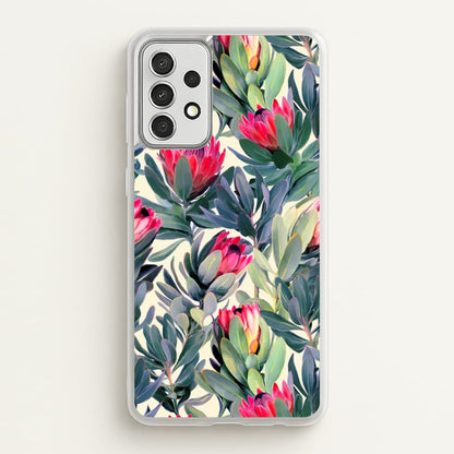 Painted Protea Pattern  - Floral Phone Case for Galaxy A52 / A52s