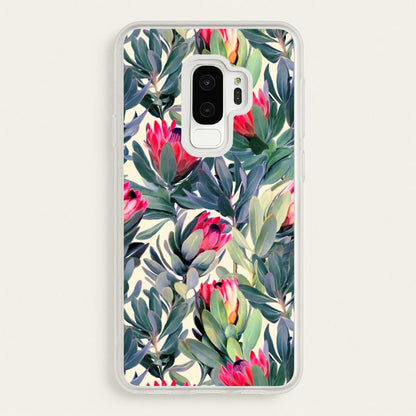Painted Protea Pattern  - Floral Phone Case for Galaxy S9 Plus
