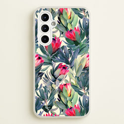 Painted Protea Pattern  - Floral Phone Case for Galaxy A54