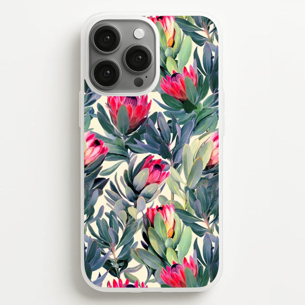Painted Protea Pattern  - Floral Phone Case for iPhone 13 Pro Max