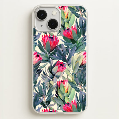 Painted Protea Pattern  - Floral Phone Case for iPhone 13 Mini