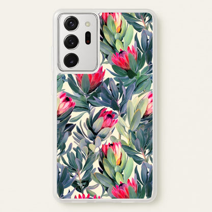 Painted Protea Pattern  - Floral Phone Case for Galaxy Note 20 Ultra