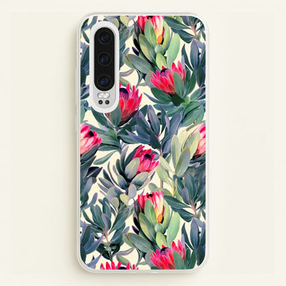 Painted Protea Pattern  - Floral Phone Case for Huawei P30