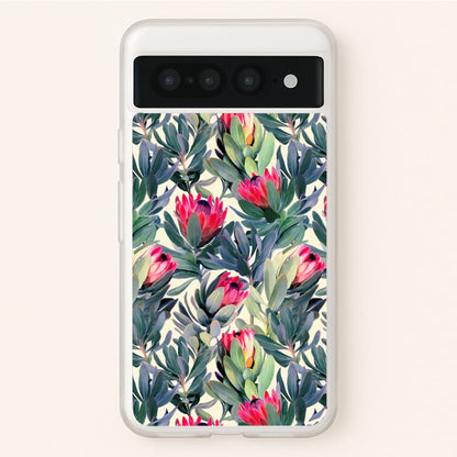 Painted Protea Pattern  - Floral Phone Case for Google Pixel 7 Pro