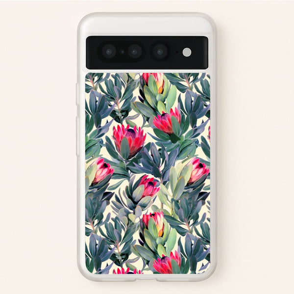 Painted Protea Pattern  - Floral Phone Case for Google Pixel 7 Pro