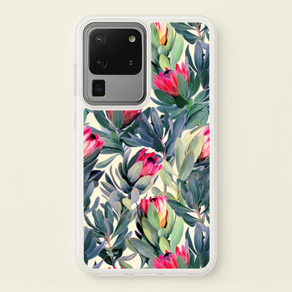 Painted Protea Pattern  - Floral Phone Case for Galaxy S20 Ultra