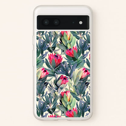 Painted Protea Pattern  - Floral Phone Case for Google Pixel 7