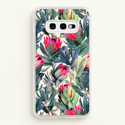 Painted Protea Pattern  - Floral Phone Case for Galaxy S10e