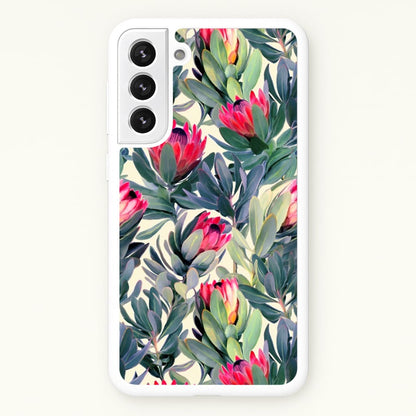 Painted Protea Pattern  - Floral Phone Case for Galaxy S22 Plus