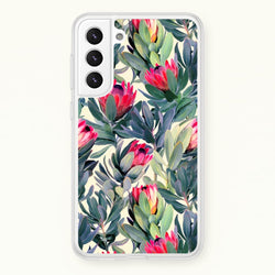 Painted Protea Pattern  - Floral Phone Case for Galaxy S21 Plus