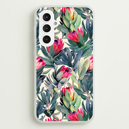 Painted Protea Pattern  - Floral Phone Case for Galaxy S23FE