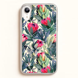 Painted Protea Pattern  - Floral Phone Case for iPhone XR