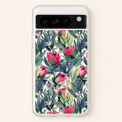 Painted Protea Pattern  - Floral Phone Case for Google Pixel 8 Pro