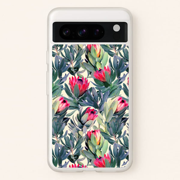 Painted Protea Pattern  - Floral Phone Case for Google Pixel 8 Pro