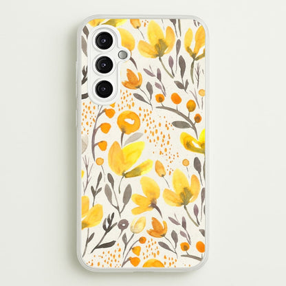 Yellow Field Floral  - Floral Phone Case for Galaxy A14